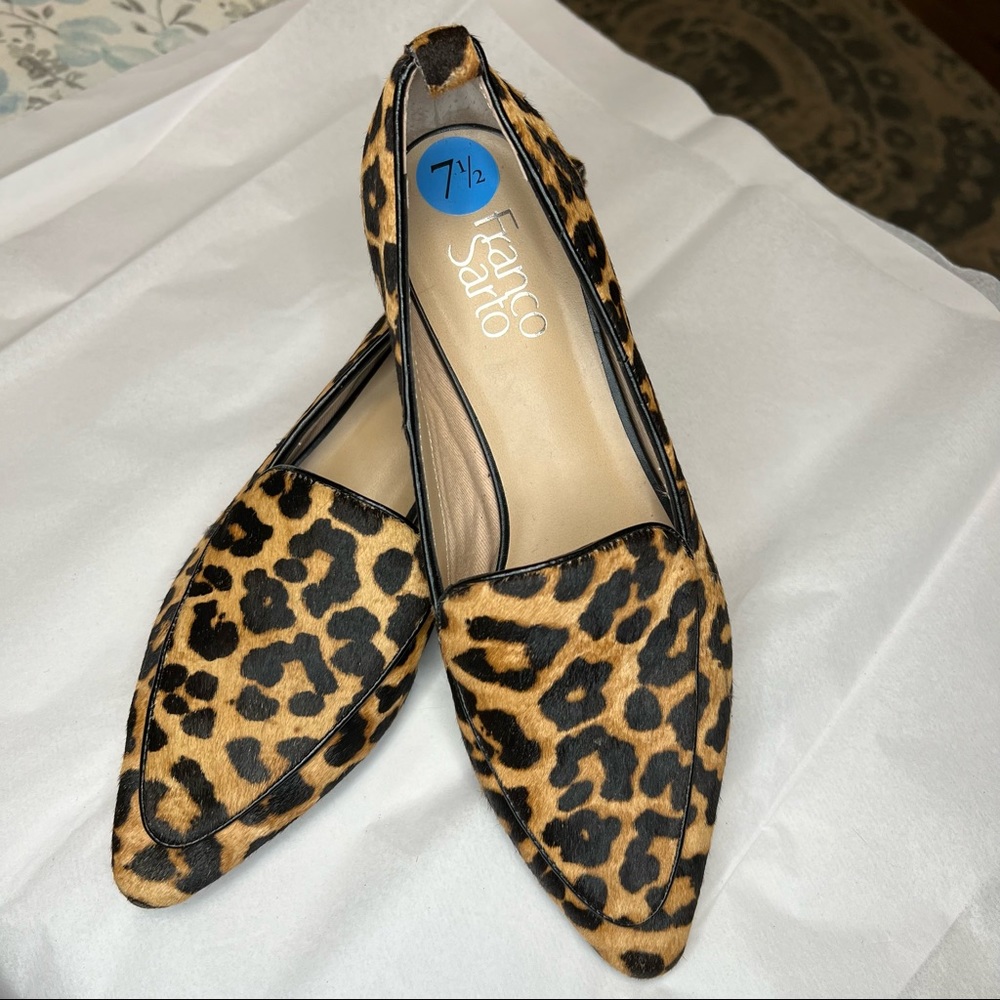 Franco Sarto Leopard Print Calf Hair Loafer 7.5